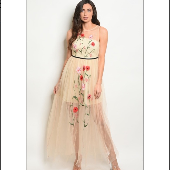 🆕Blush Floral Embroidered Dress 🌺 - Picture 2 of 5